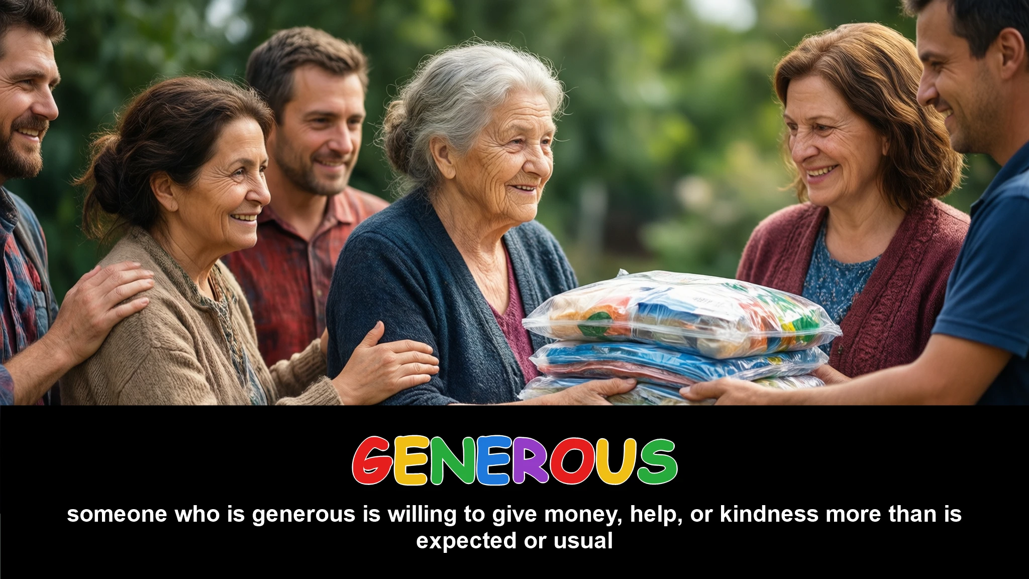 English Illustration for generous